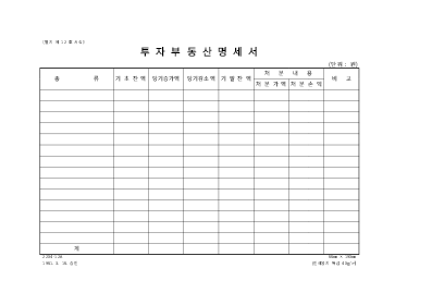 투자부동산명세서 (1) 투자부동산명세서 (1)